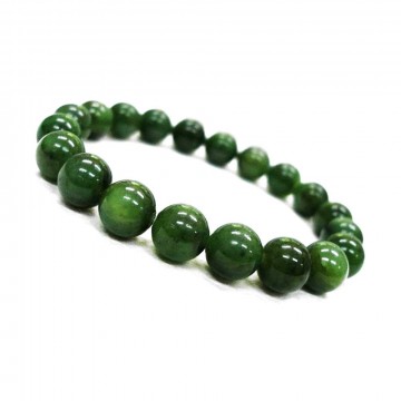 Armbånd med 8 mm Nefritt Jade, grønn AAA-kvalitet