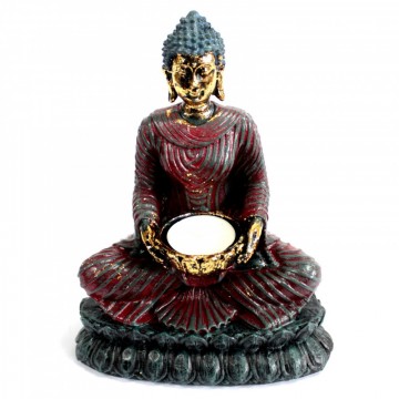 Antique Buddha - Devotee telysholder 20 cm