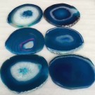 Agat skiver, blå (Farget) 8-14 cm AAA-kvalitet thumbnail
