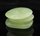 Jade, grønn kinesisk flat lommestein 40 mm thumbnail