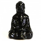 Sitting Buddha oljebrenner i keramikk, svart 14 cm thumbnail