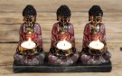 Antique Buddha - Three Devotees telysholder 16 cm thumbnail
