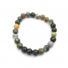 Armbånd med 8 mm Agat, mose fasett AAA-kvalitet, 19 cm thumbnail