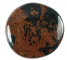 Obsidian, mahogny flat lommestein 40 mm thumbnail