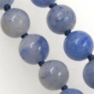 Halskjede med 8 mm Aventurin, blå kuler, 90 cm thumbnail