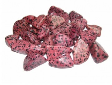 Jaspis, dalmatiner rød (Farget) Tromlet Medium AAA-kvalitet