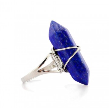 Sekskantet Lapis Lazuli ring justerbar