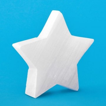 Selenitt, hvit stjerne 7 cm, AAA-kvalitet