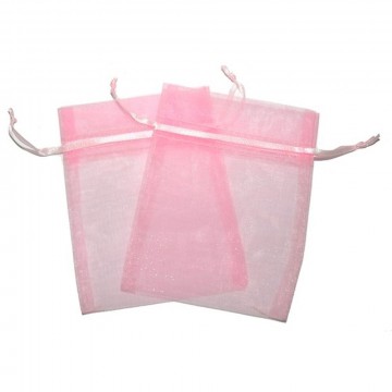 Organza bag, rosa 8 x 6 cm