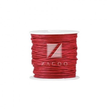Vokset tråd i bomull, 1,0 mm, 80 meter, rød