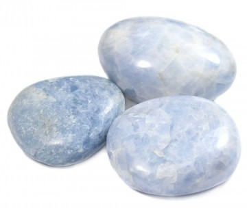 Kalsitt, blå håndsteiner Polert 5-7 cm AAA-kvalitet