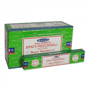 Satya røkelsespinner Spicy Patchouli, 15 gram