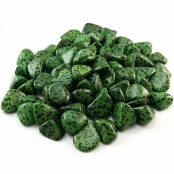 Jaspis, dalmatiner grønn (Farget) Tromlet Medium AAA-kvalitet