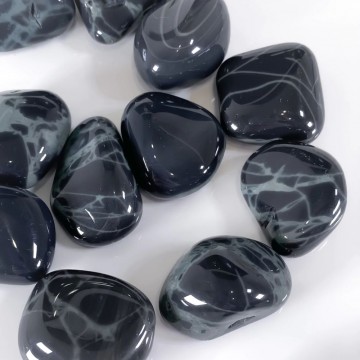 Obsidian, spindelvev Tromlet Stor AAA-kvalitet