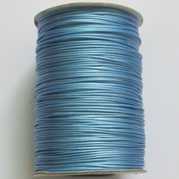 Vokset tråd, 1,0 mm, 170 meter, lys blå
