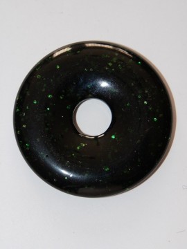 Stjernestein, grønn (Syntetisk) donuts 4 cm