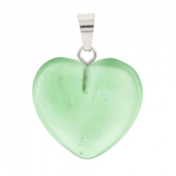 Hjerte anheng med Fluoritt, grønn 15 mm