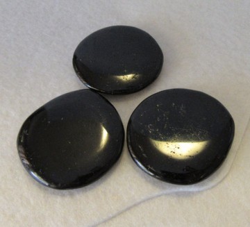 Turmalin, svart flat lommestein 30-40 mm AAA+ kvalitet