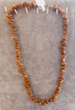 Chips halskjede, Gul Jaspis 46 cm AAA-kvalitet