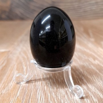 Obsidian, svart egg 5 cm AAA-kvalitet