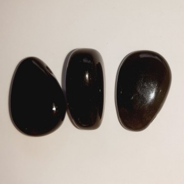 Obsidian, gull anheng med sidehull AAA-kvalitet