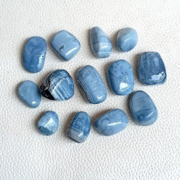 Opal, blå Tromlet Medium AAA-kvalitet