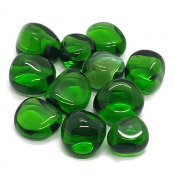 Obsidian, grønn glass (Syntetisk) Tromlet Medium AAA-kvalitet