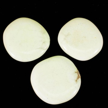 Krysopras, lemon flat lommestein 30-40 mm AA-kvalitet