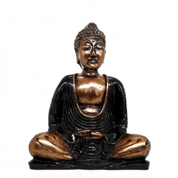 Buddha Dhyana medium svart og gull 15 cm