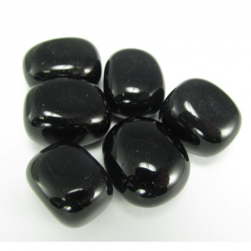 Obsidian, svart Tromlet Medium AAA-kvalitet