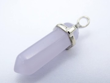 Sekskantet Lavendel glass (Syntetisk) point 4 cm