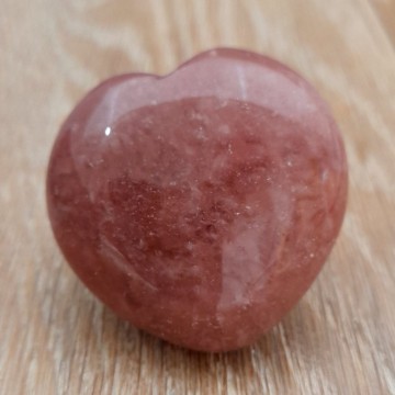 Aventurin, raspberry hjerte 40 mm AAA-kvalitet