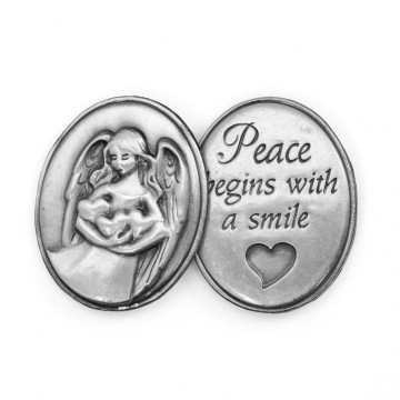 AngelStar Inspirational Token - Peace Begins With a Smile