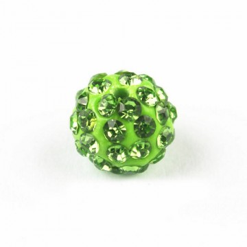 Spacer Rhinstone, Lys grønn, 8 mm, 20 stk