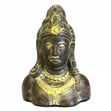 Buddha hode i terracotta 20 cm, brun