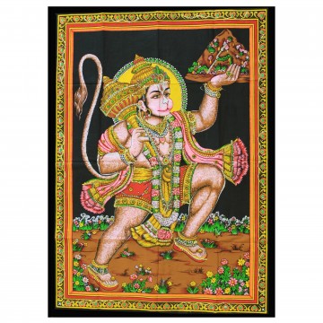 Håndlagd indisk dekorteppe, Hanuman