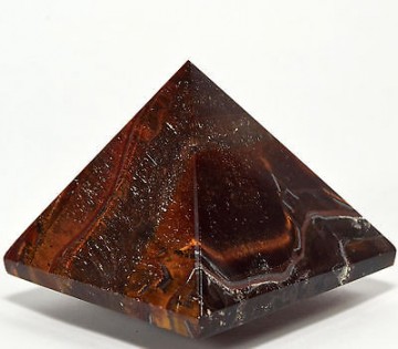 Tigerøye, rød (Okseøye) pyramide 4x4 cm