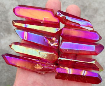 Ruby Aura Kvarts Medium Terminer 3-5 cm AAA-kvalitet