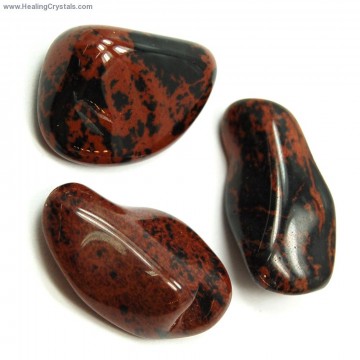Obsidian, mahogny rød Tromlet Medium AAA-kvalitet