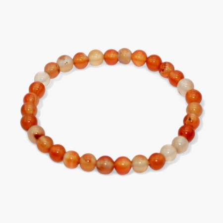 Armbånd med 6 mm Karneol stener AA-kvalitet, 19 cm