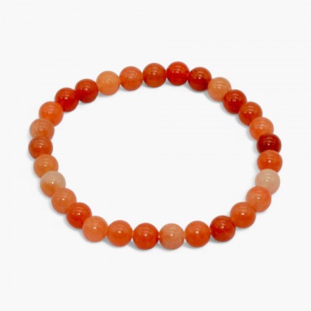 Armbånd med 6 mm Aventurin, rød AAA-kvalitet