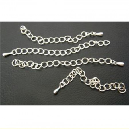 Forlengelse kjede 5 cm, sølvforgylt kobber, 10 stk