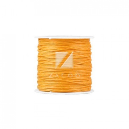 Vokset tråd i bomull, 1,0 mm, 80 meter, mango