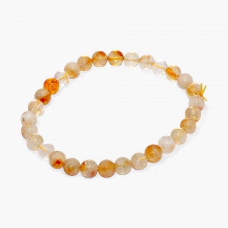 Armbånd med 6 mm Citrin, brent AAA-kvalitet, 19 cm