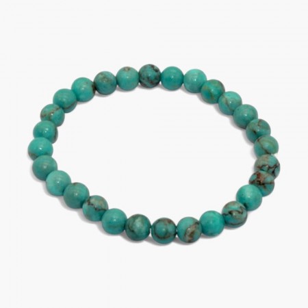 Armbånd med 8 mm Turkis, (Ekte) AAA-kvalitet, 19 cm