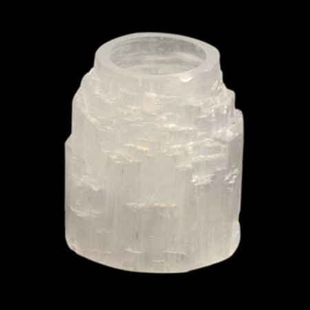 Selenitt hvit tower telysholder