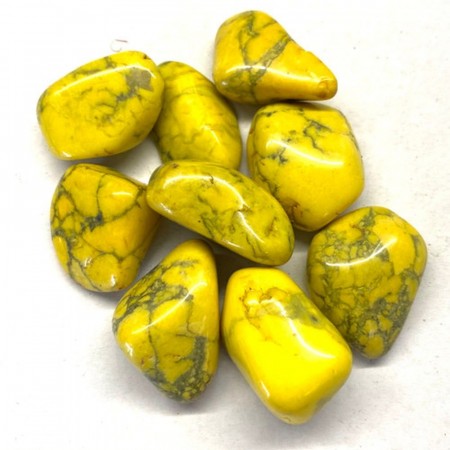 Howlitt, gul (Farget) Tromlet Medium/Stor AAA-kvalitet