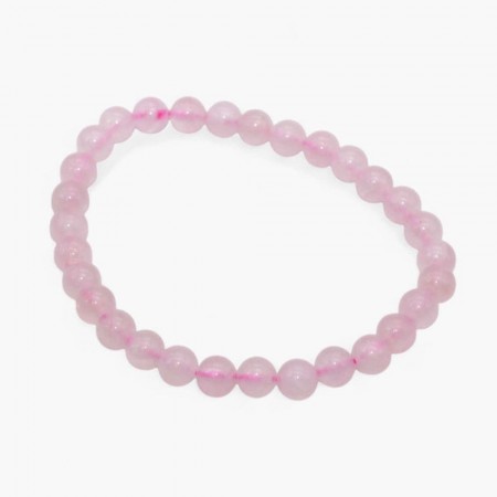 Armbånd med 6 mm Rosenkvarts AAA-kvalitet, 19 cm