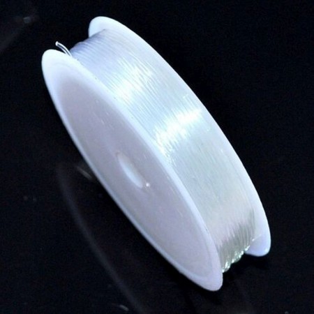 Elastisk Hvit tråd (strikk), 0,4 mm, 18 meter