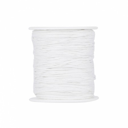 Vokset tråd, 1,0 mm, 90 meter, hvit